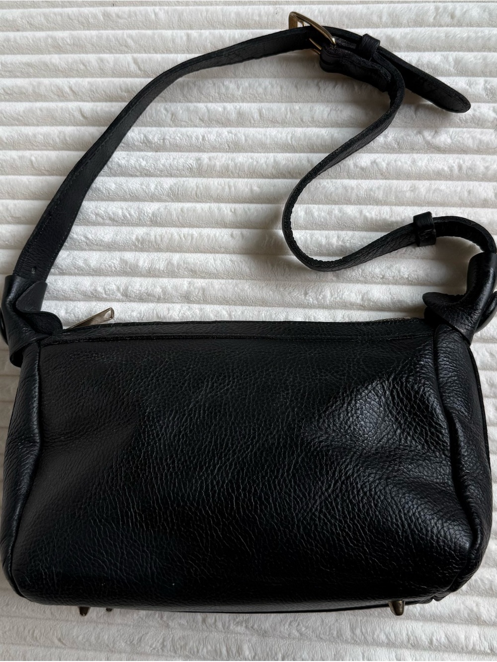 Vintage Black Leather Shoulder Bag